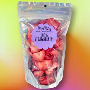 100% Strawberries - 1.5 Cups - Bird Bites Healthy Freeze Dried Treats