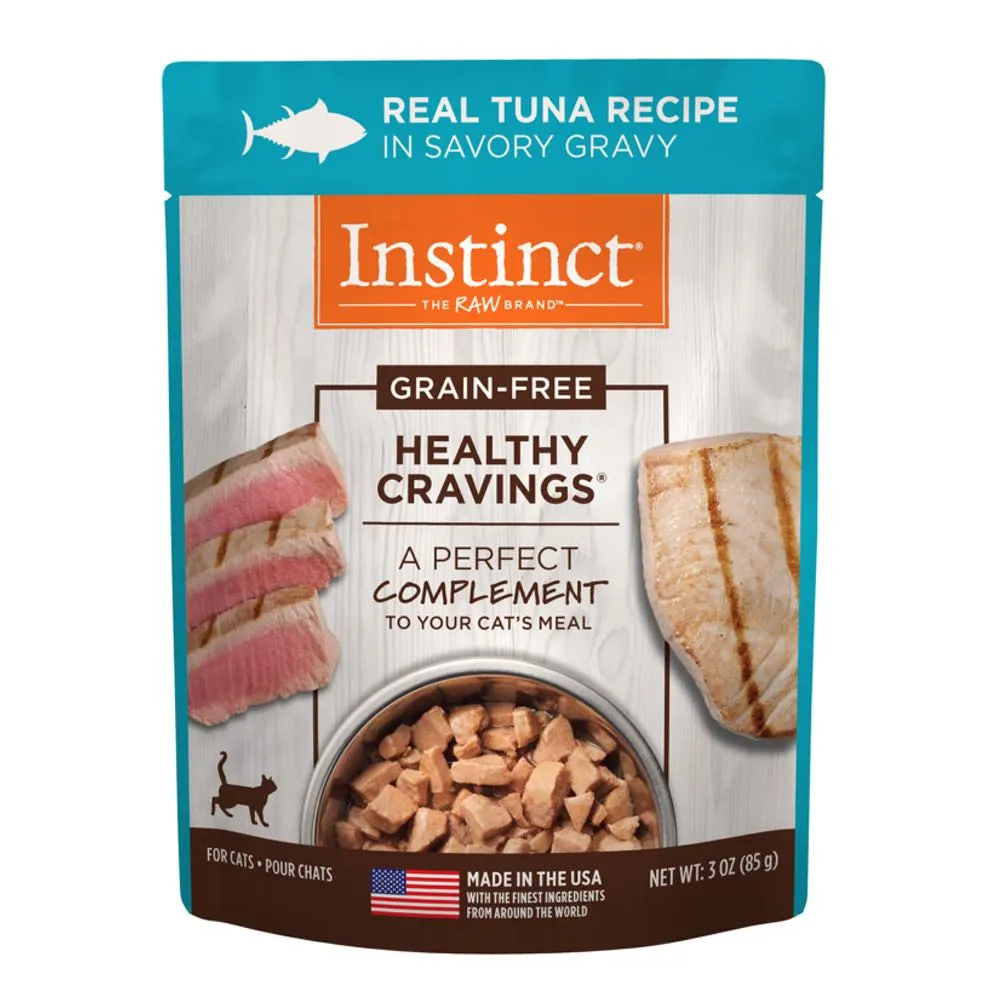 15% OFF (Exp 25May25): Instinct Healthy Cravings Real Tuna Recipe In Savoury Gravy Grain-Free Wet Cat Food Topper 3oz