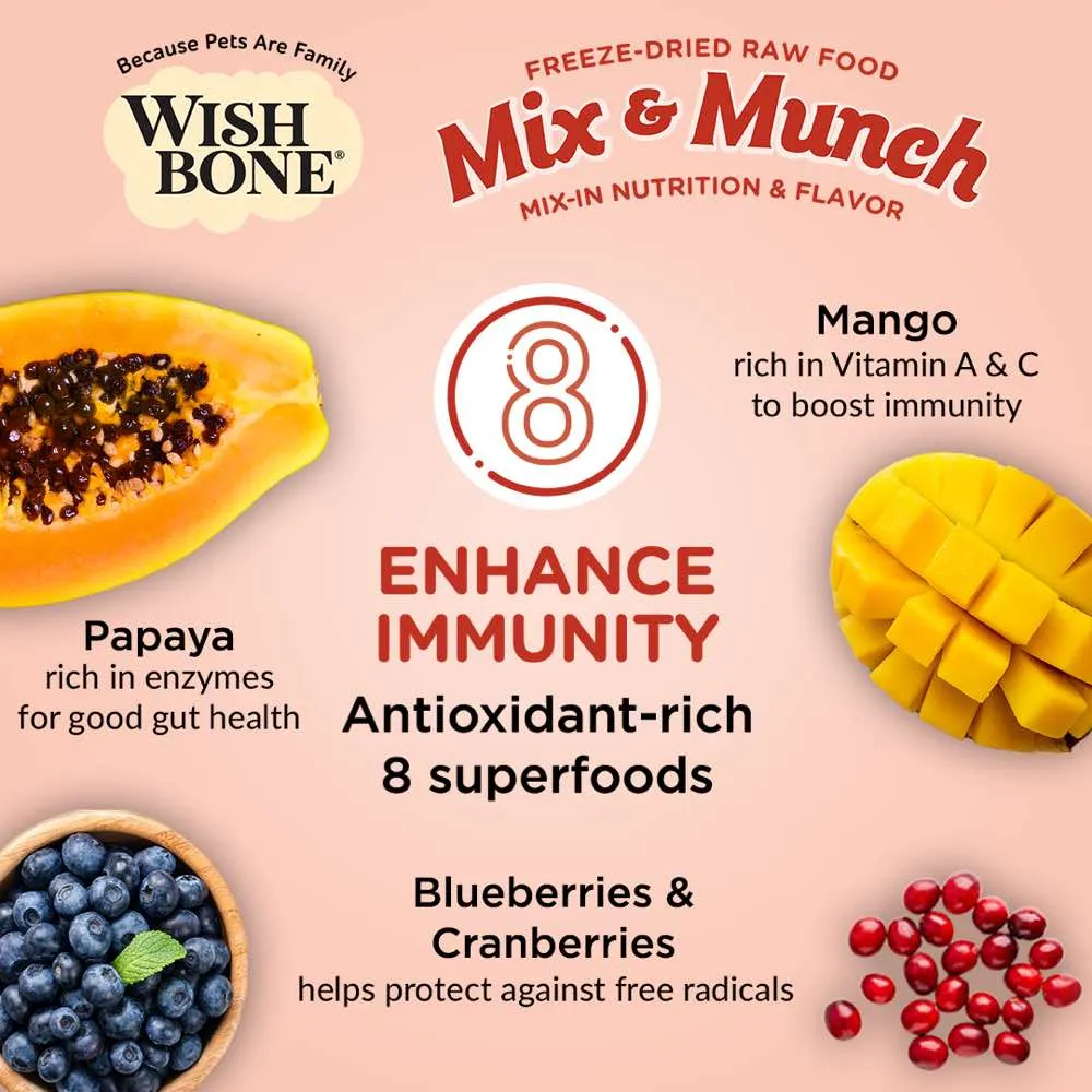 15% OFF: Wishbone Mix & Munch Beef & Venison Grain-Free Freeze-Dried Raw Food Dog Food Topper 350g