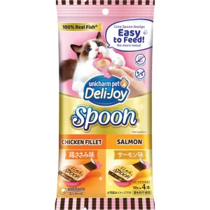 30% OFF: Unicharm Deli-Joy Spoon Chicken Fillet & Salmon Creamy Cat Treats 40g