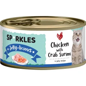 $7 OFF 24 cans: Sparkles Jelly-licious Chicken With Crab Surimi Canned Cat Food 80g x 24