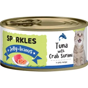 $8 OFF 24 cans: Sparkles Jelly-licious Tuna With Crab Surimi Canned Cat Food 80g x 24