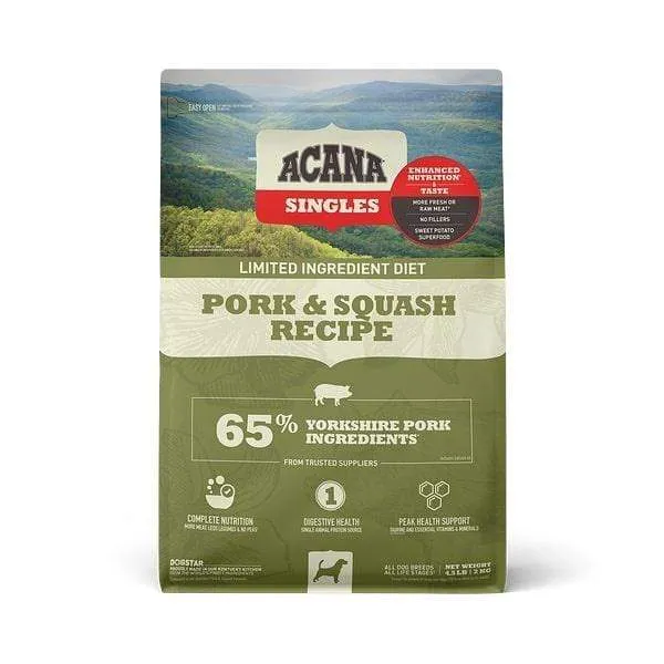 ACANA Singles Pork & Squash Recipe Grain Free Dry Dog Food