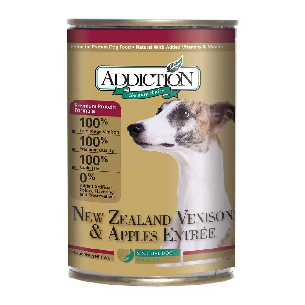 Addiction New Zealand Venison & Apples Entree Canned Dog Food 390g