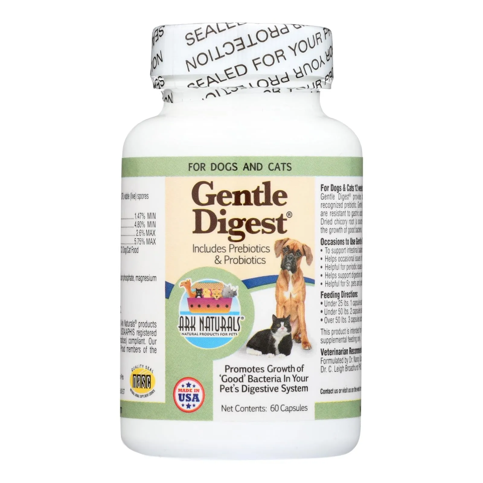 Ark Naturals Gentle Digest For Dogs And Cats - 60 Capsules