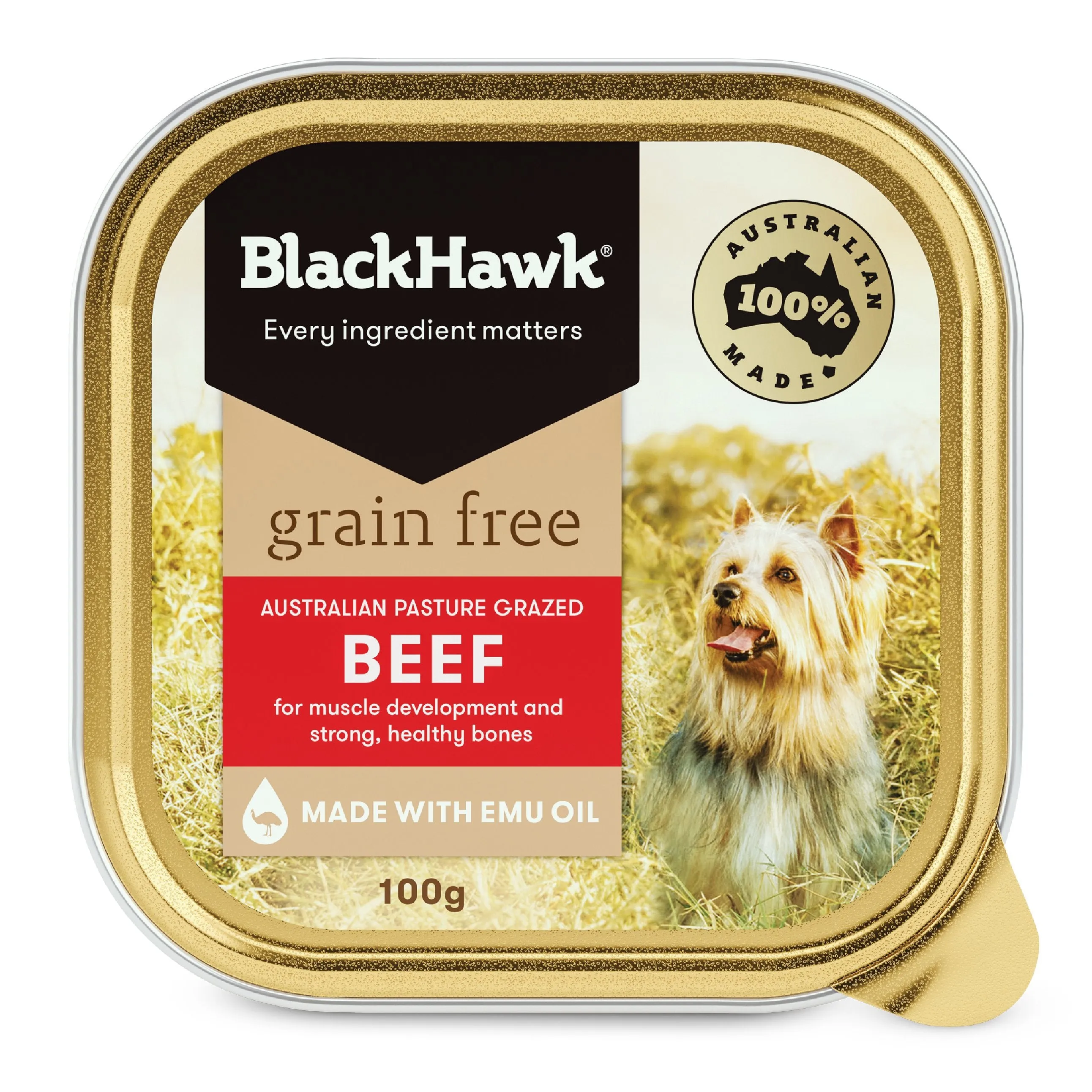 Black Hawk Grain Free Beef Wet Dog Food 100g x 9