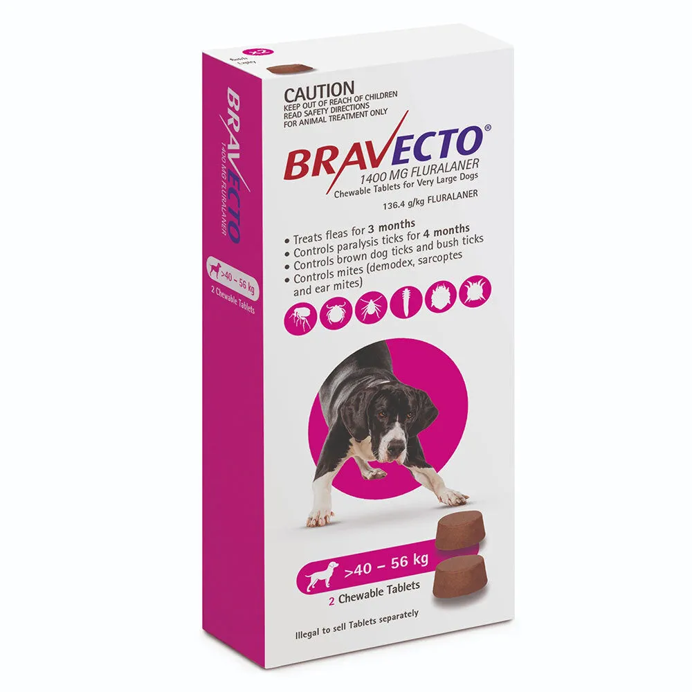 BRAVECTO Flea & Tick Chew Treatment 40-56kg Dog