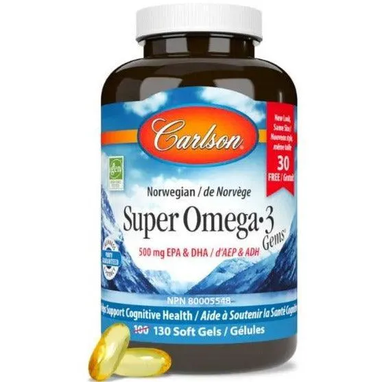 Carlson Norweigian Super Omega-3 130 Soft Gels