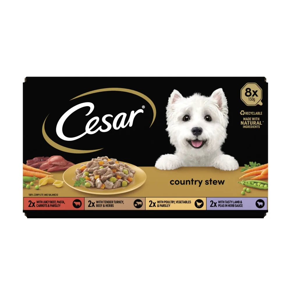 Cesar | Wet Dog Food Foil Selection | Country Stew - 8 x 150g