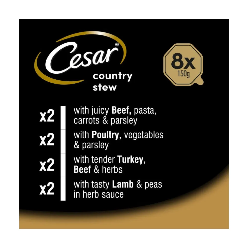 Cesar | Wet Dog Food Foil Selection | Country Stew - 8 x 150g