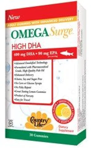 Country Life Omega Surge High DHA Lemon 60 Gummy