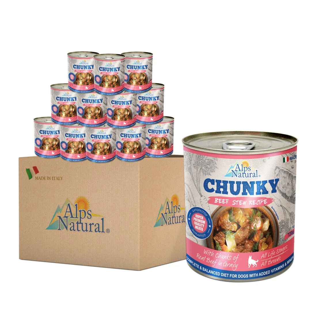 [CTN OF 12] Alps Natural Canned Dog Food - Chunky Beef Stew Recipe (720g)