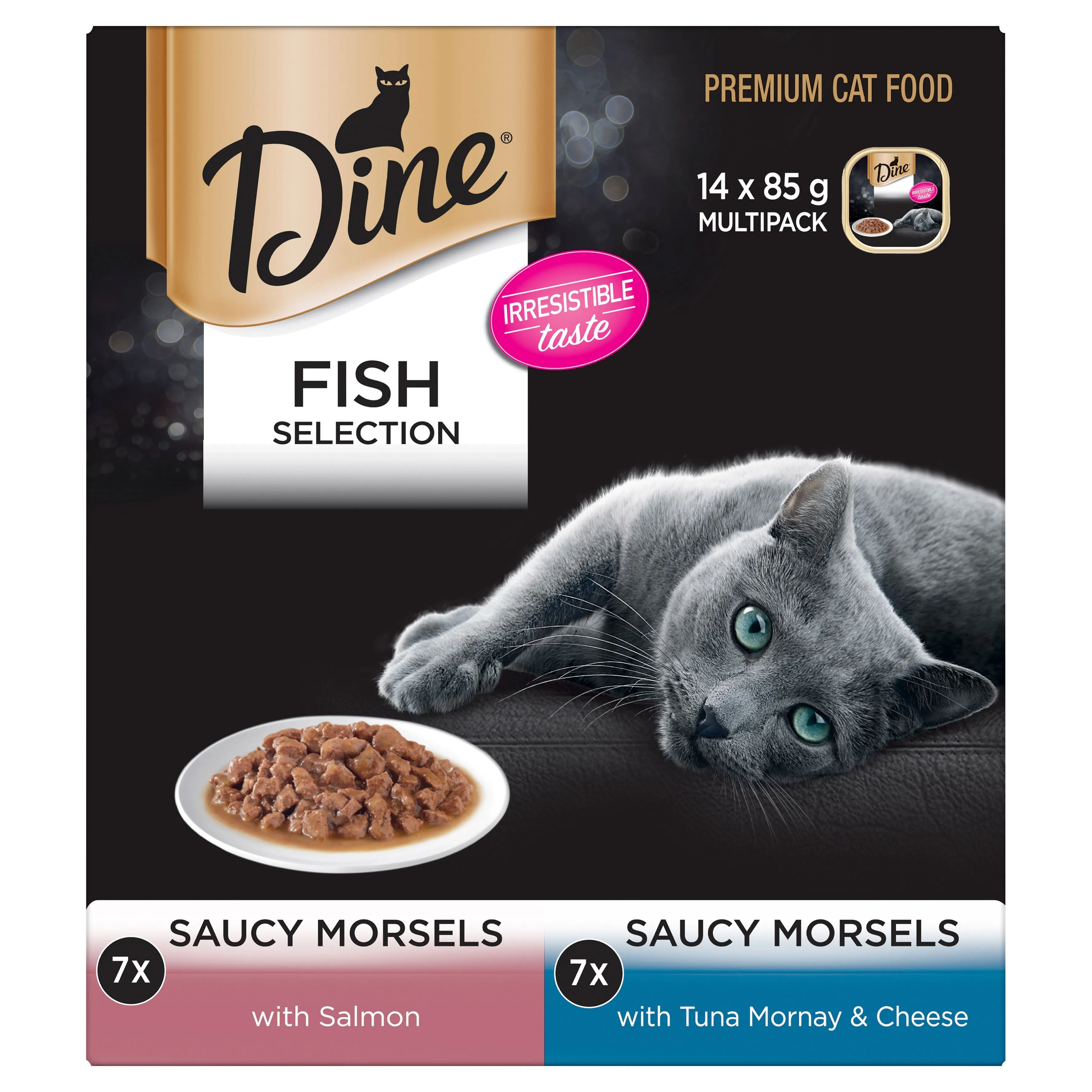 Dine Classic Collection Mixed Fish Wet Cat Food 14x85g