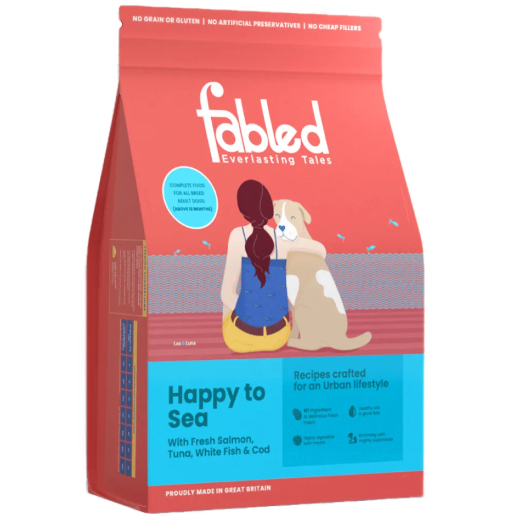 Fabled Happy to Sea Fresh Salmon Tuna White Fish and Cod Adult Dog Dry Food (Limited Shelf Life)