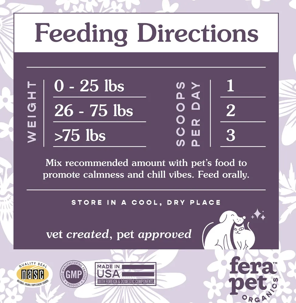 Fera Pet Organics Calming Support for Dogs & Cats