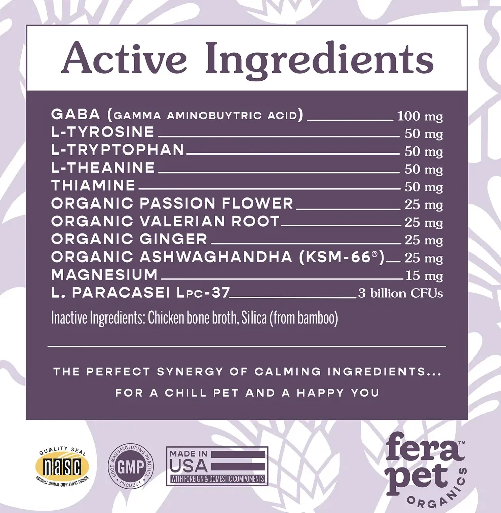 Fera Pet Organics Calming Support for Dogs & Cats