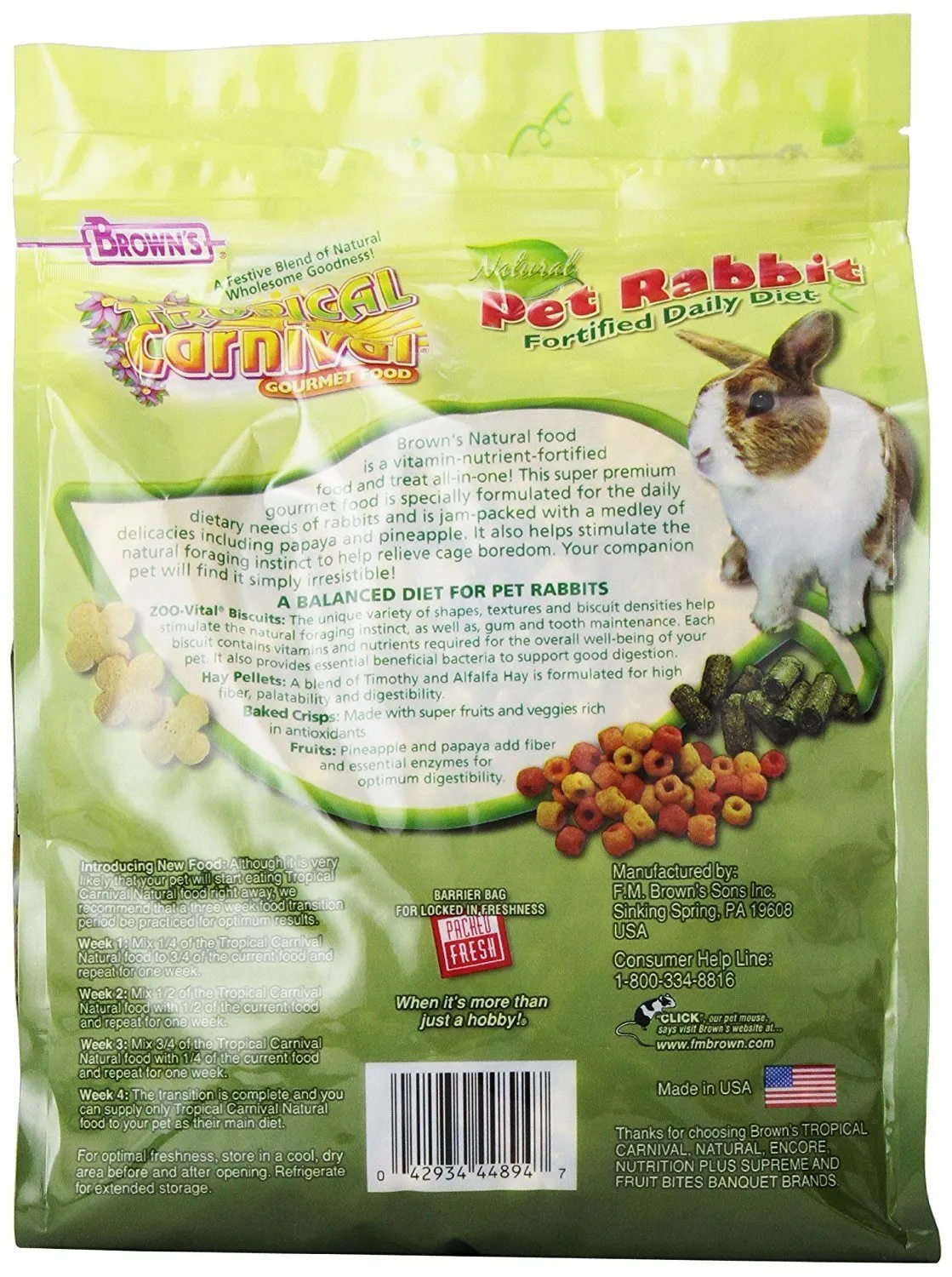 F.M. Brown’s Tropical Carnival Natural Rabbit Food 4 lb