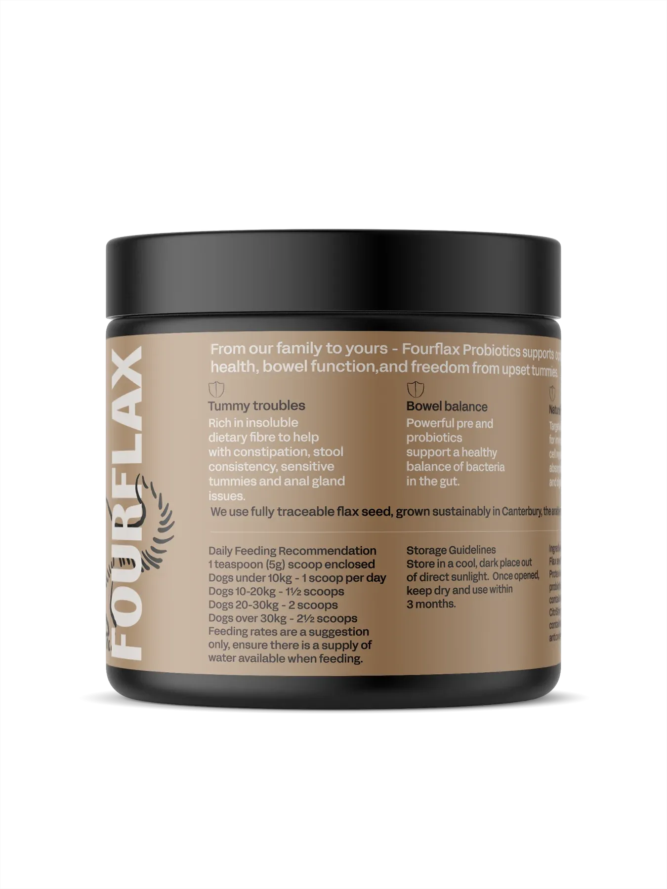 Fourflax Nutritional Powder Supplement for Dogs (Probiotics)