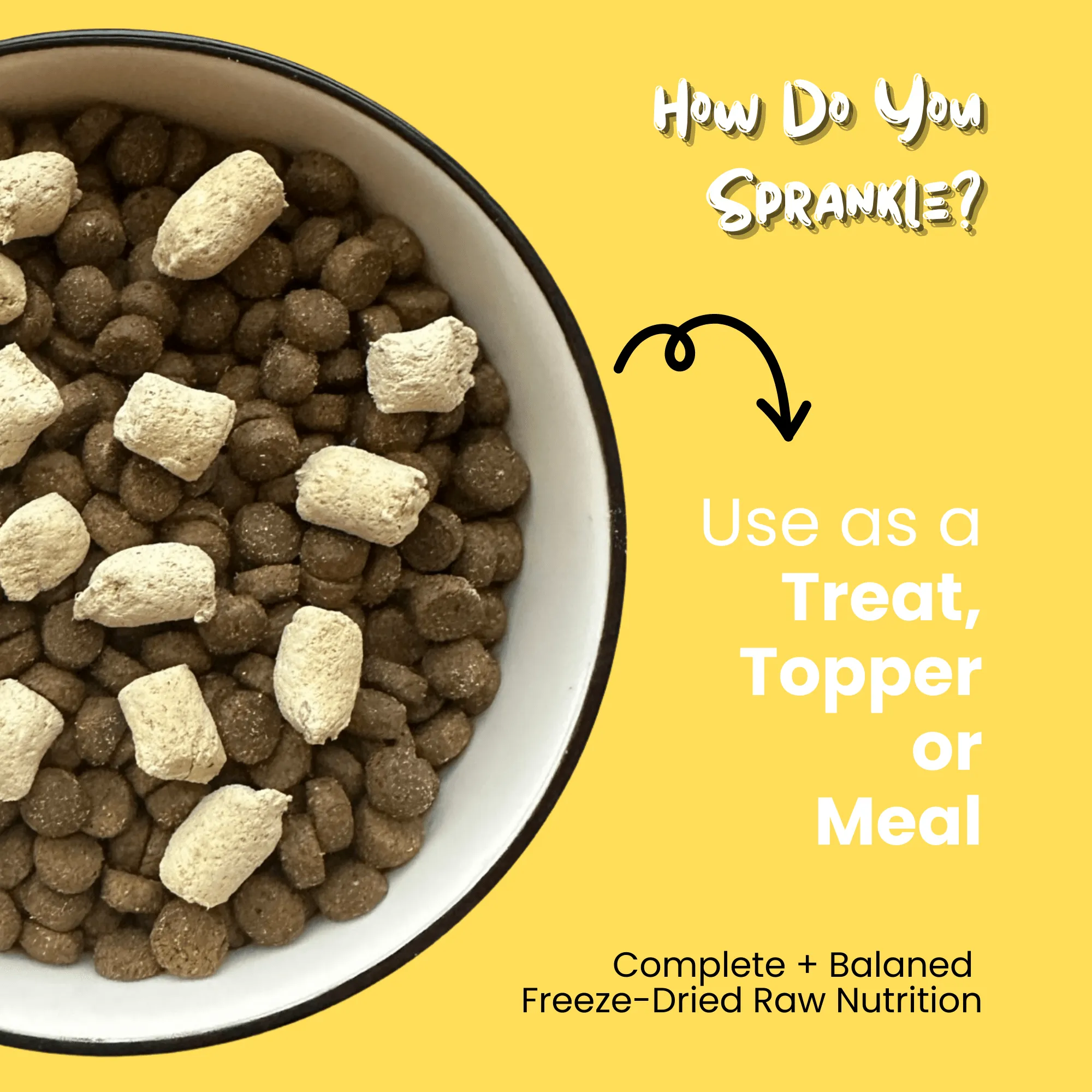 Freeze Dried Raw Dog Food - Chicken Recipe, Use as Complete Meal Topper or Treat