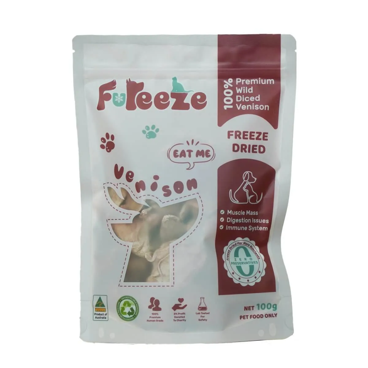 Freeze Dried Venison By Fureeze™ 100g