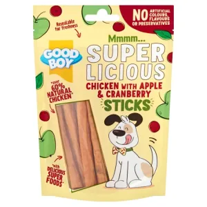 Goodboy Super Licious Chicken with Apple & Cranberry Sticks 100g