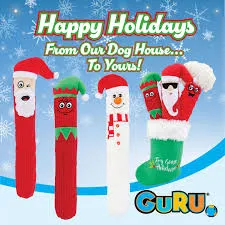 GURU® Fry Guys™ HOLIDAY 'Happy' Large Dog Toy