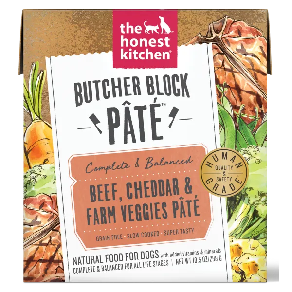 Honest Kitchen Butcher Block Pate - Beef, Cheddar & Farm Veggies 298g