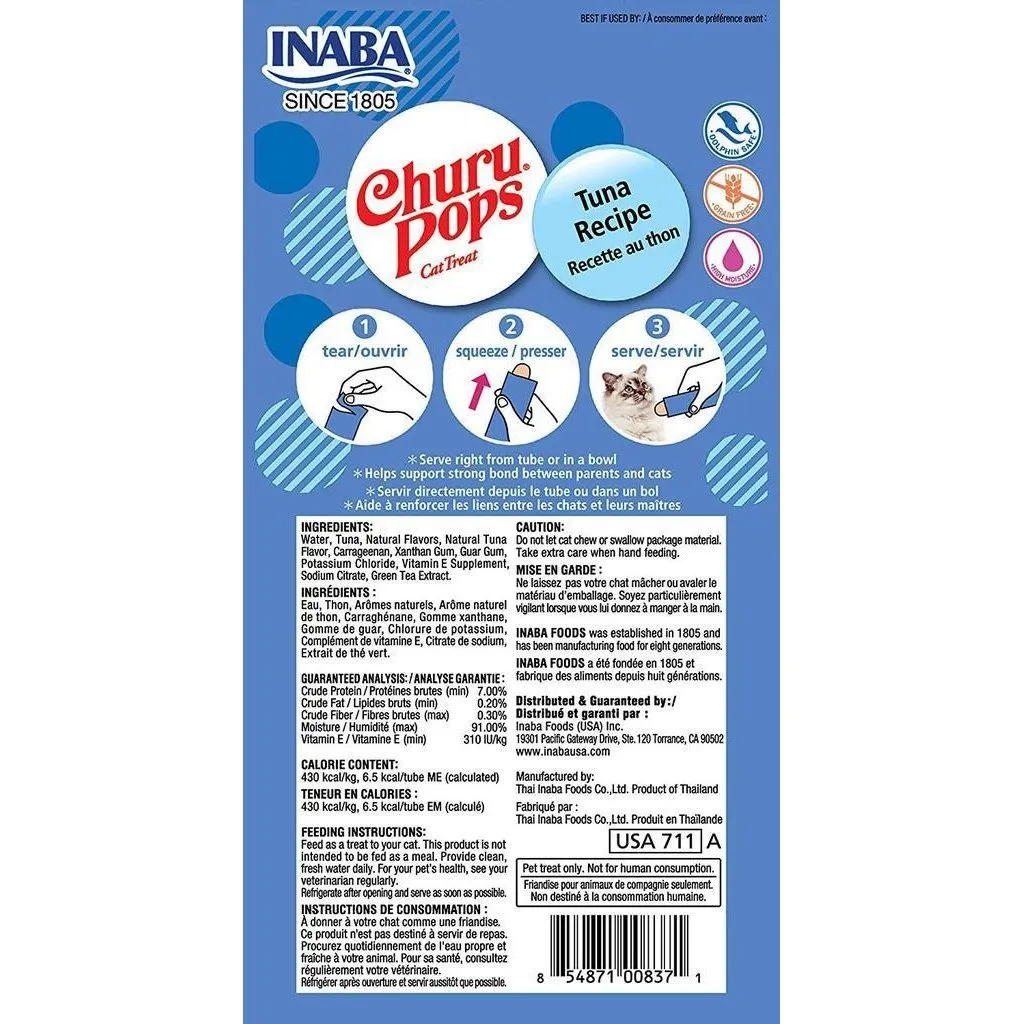 Inaba Churu Pops Tuna Cat Treats 60g x 6