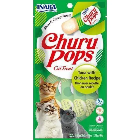 Inaba Churu Pops Tuna with Chicken Cat Treats 60g x 6