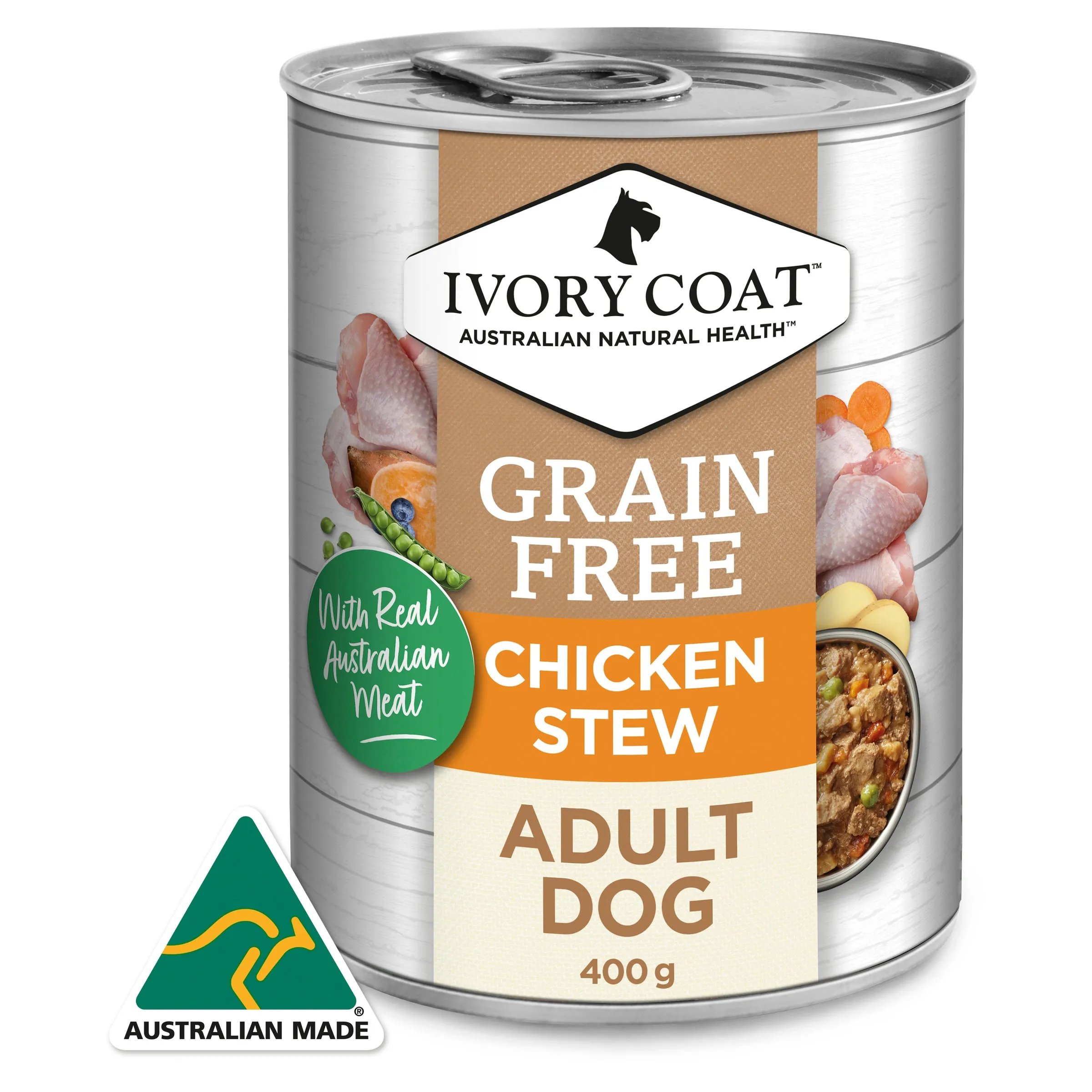 Ivory Coat Adult Grain Free Chicken Stew Dog Wet Food 400g x 12