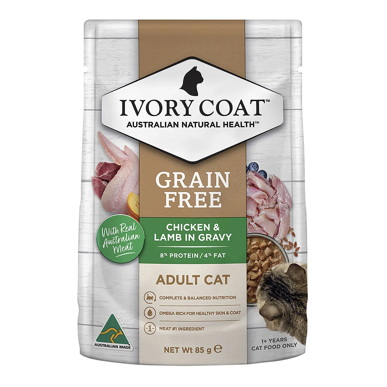 Ivory Coat Grain Free Chicken & Lamb in Gravy Adult Wet Cat Food