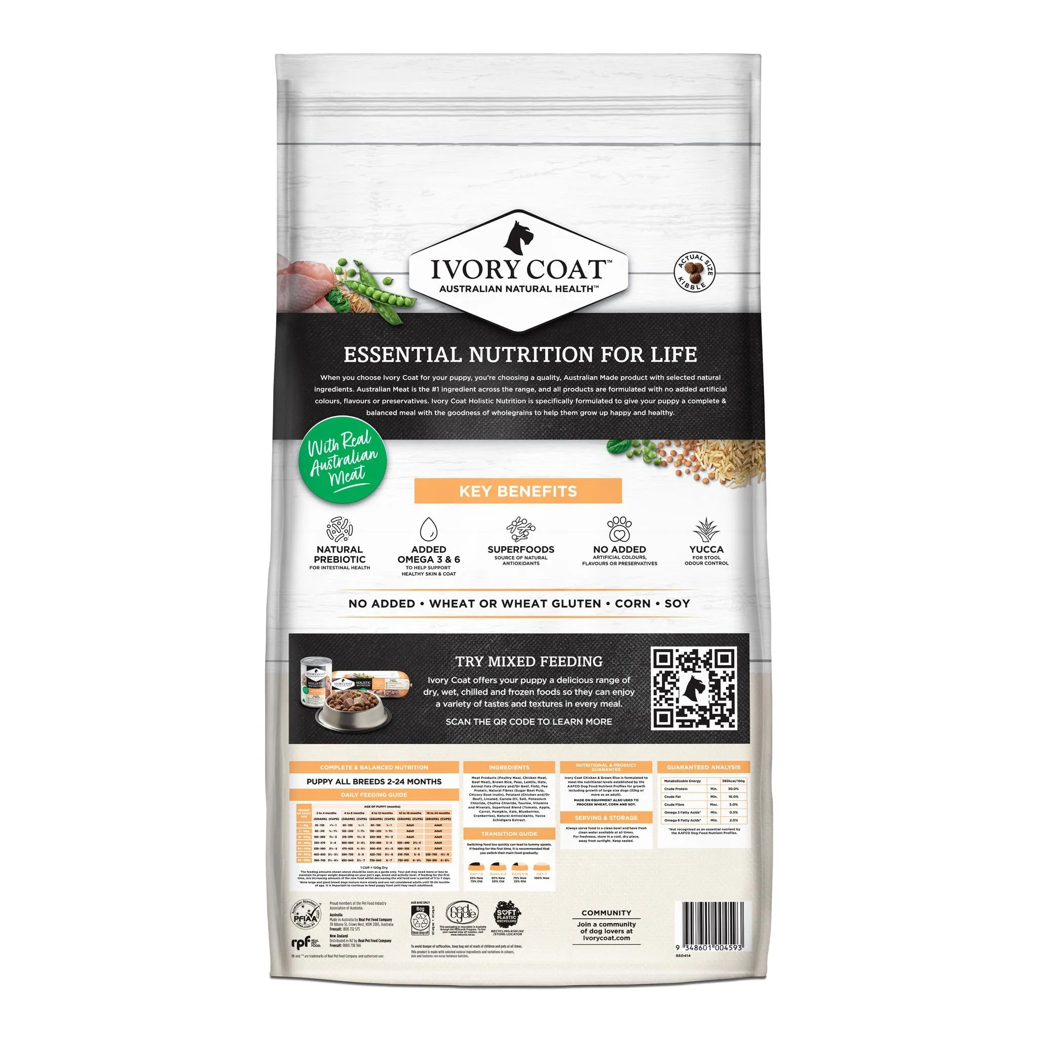 Ivory Coat Holistic Nutrition Puppy Chicken & Brown Rice Dry Dog Food