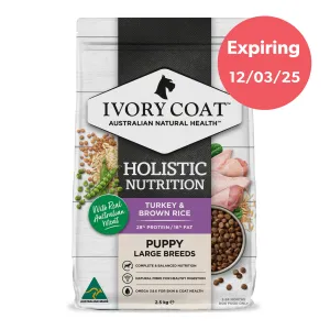 Ivory Coat Holistic Nutrition Puppy Large Breed Turkey & Brown Rice Dry Dog Food