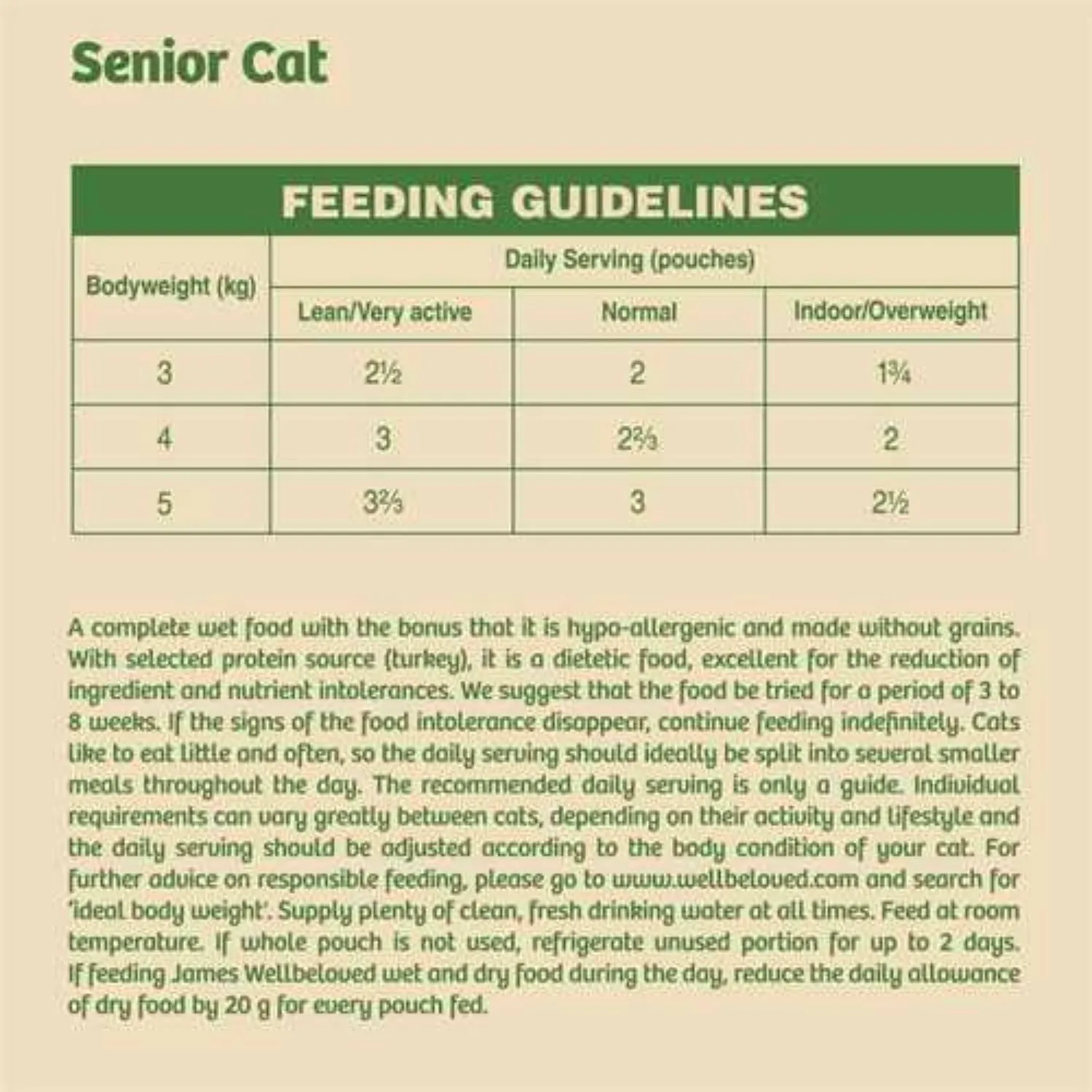 James Wellbeloved 12 x 85g Grain Free Turkey Senior Cat Food Pouches in Gravy