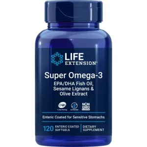 Life Extension Super Omega-3 w/Olive Extract 120 Enteric Coated Softgels