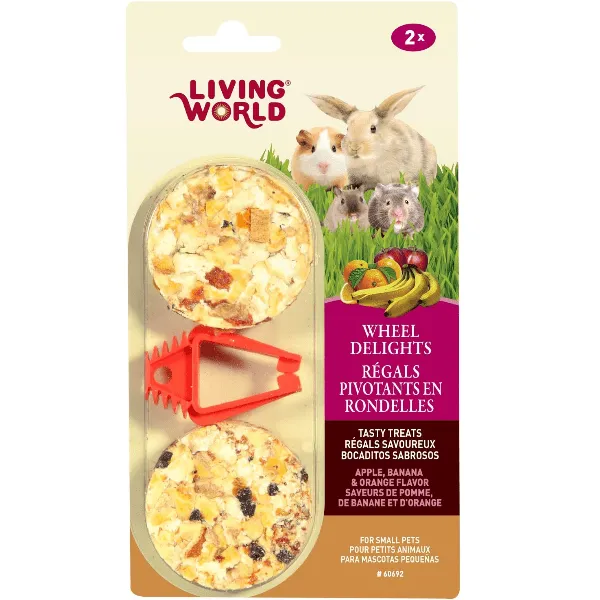 Living World Apple, Banana & Orange Flavour Wheel Delights for Small Animals