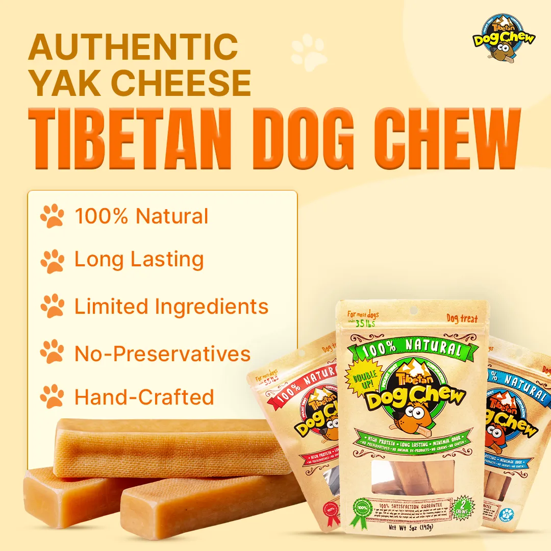 Long Lasting Yak Cheese Chews for Small Dogs - 15 sticks