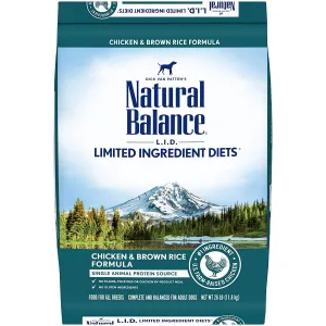 Natural Balance Limited Ingredient Chicken Rice Dry Dog Food 26lb