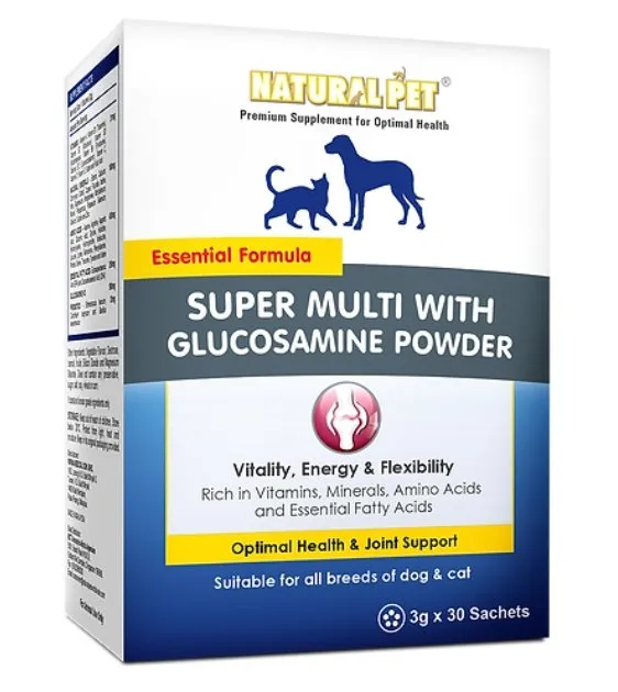 Natural Pet® Super Multi with Glucosamine Powder Supplement For Cats & Dogs