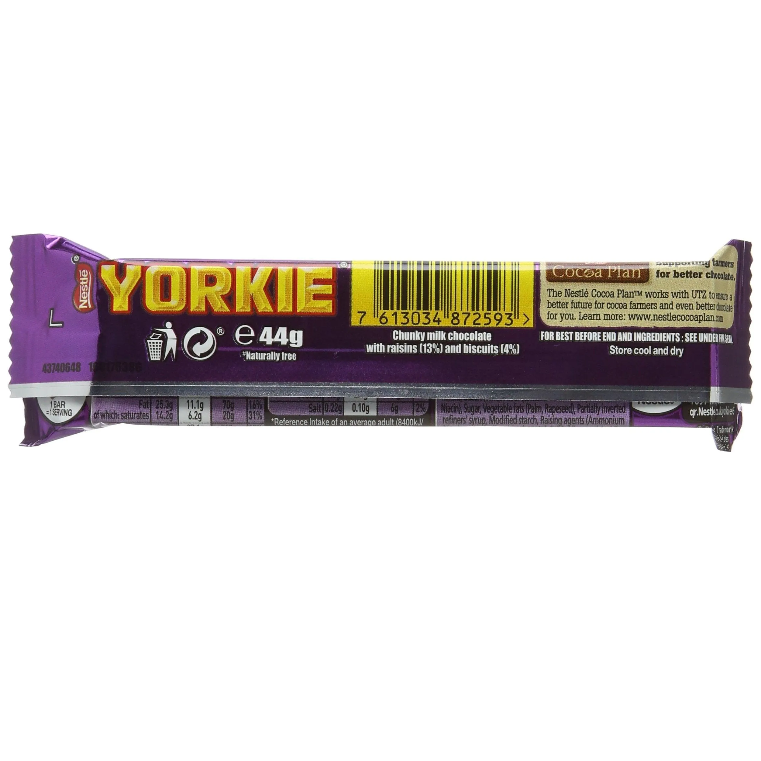 Nestle Y'rkie Raisin & Biscuit Chocolate Bar 44g