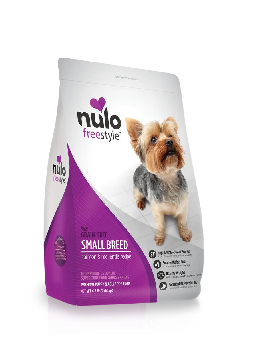 Nulo Freestyle High Meat Kibble Small Breed Salmon and Red Lentils Recipe, Dry Dog Food