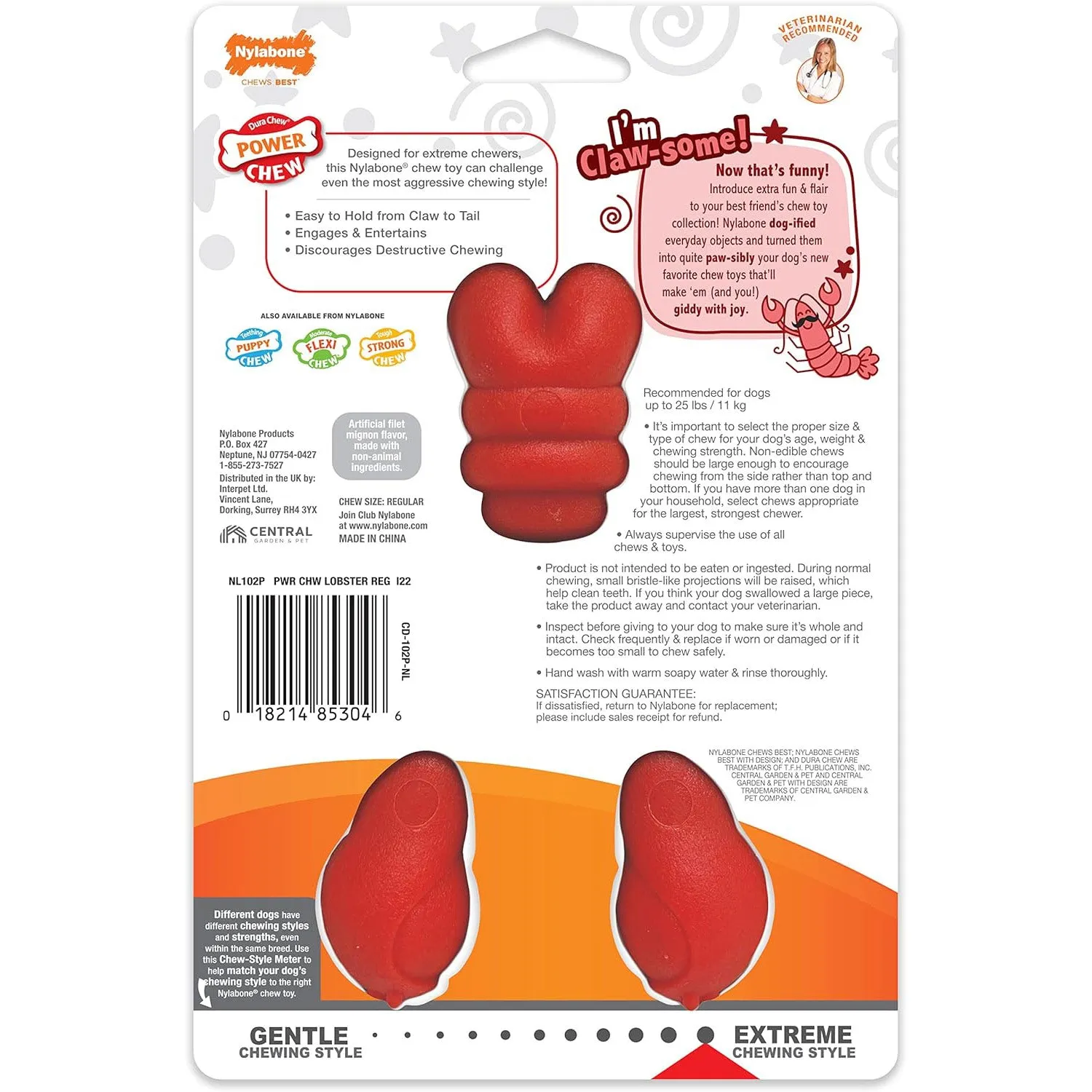 Nylabone Power Chew Lobster Dog Toy