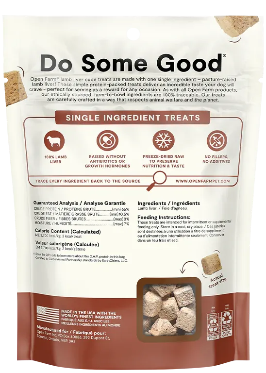 Open Farm - Freeze Dried Raw - Single Ingredient Lamb Liver Dog Treat