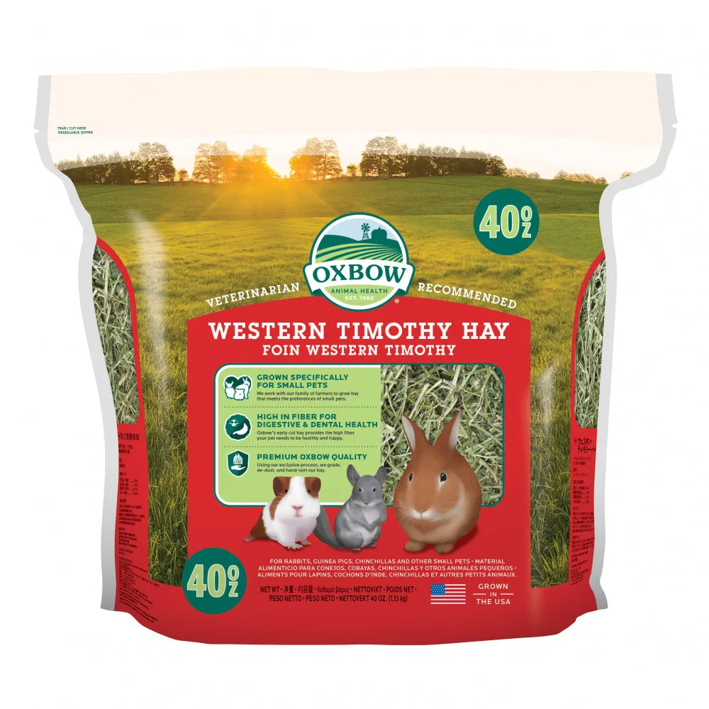 Oxbow Animal Health All Natural Western Timothy Hay for Rabbits Guinea Pigs Chinchillas Hamsters & Gerbils