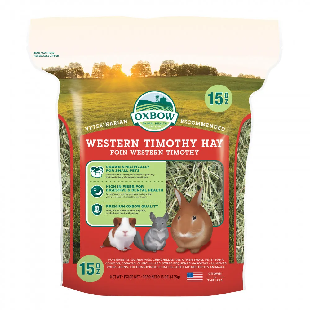 Oxbow Animal Health All Natural Western Timothy Hay for Rabbits Guinea Pigs Chinchillas Hamsters & Gerbils