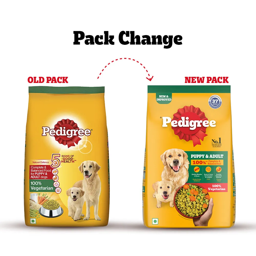 Pedigree 100% Vegetarian Puppy and Adult Veg Dog Dry Food (Limited Shelf Life)