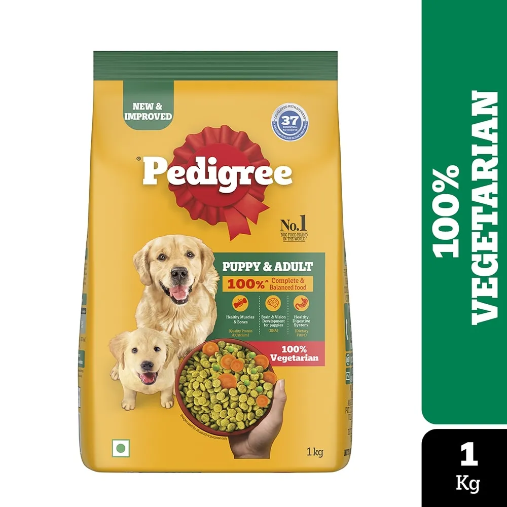 Pedigree 100% Vegetarian Puppy and Adult Veg Dog Dry Food (Limited Shelf Life)