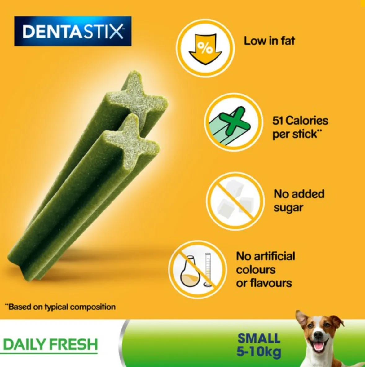 Pedigree Dentastix Fresh Daily Dental Chews Small Dog 7 Stick