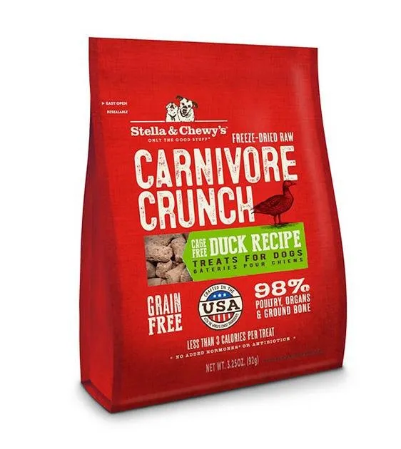 Stella & Chewy’s Freeze Dried Carnivore Crunch Cage Free Duck Recipe Dog Treats