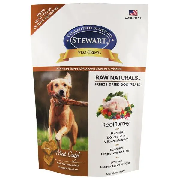 Stewart Raw Naturals Freeze-Dried Real Turkey With Berries & Flaxseed Dog Treats 4oz